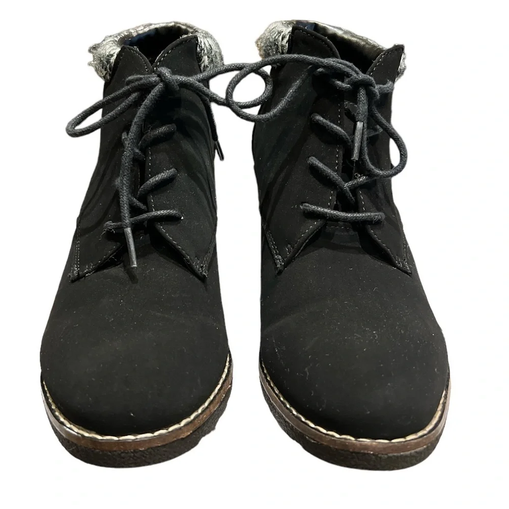 WHITE MOUNTAIN LAMBERT WEDGE BOOTIE BLACK SZ 10